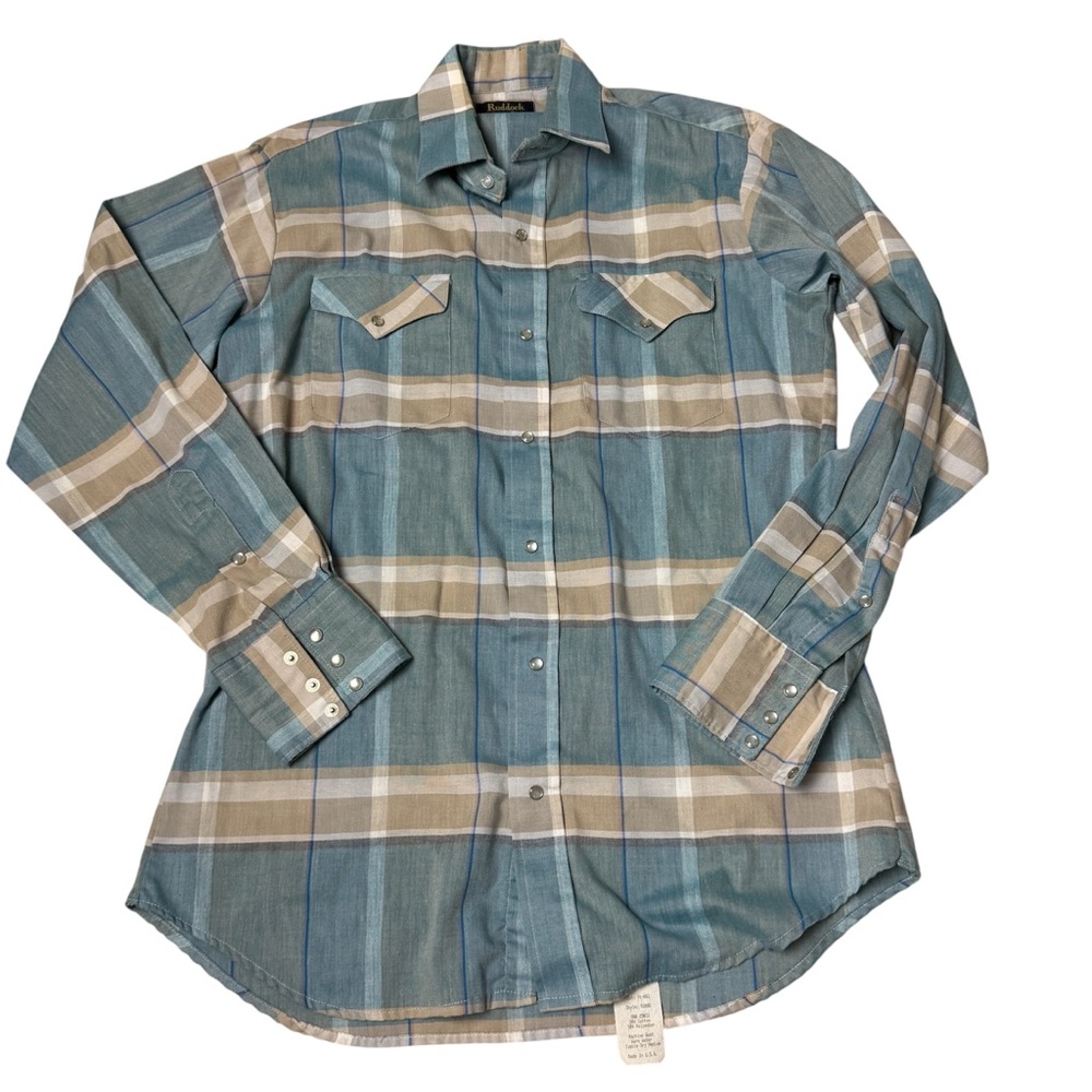 Vintage western shirt pearl snaps made in the USA by Rudduck Bros